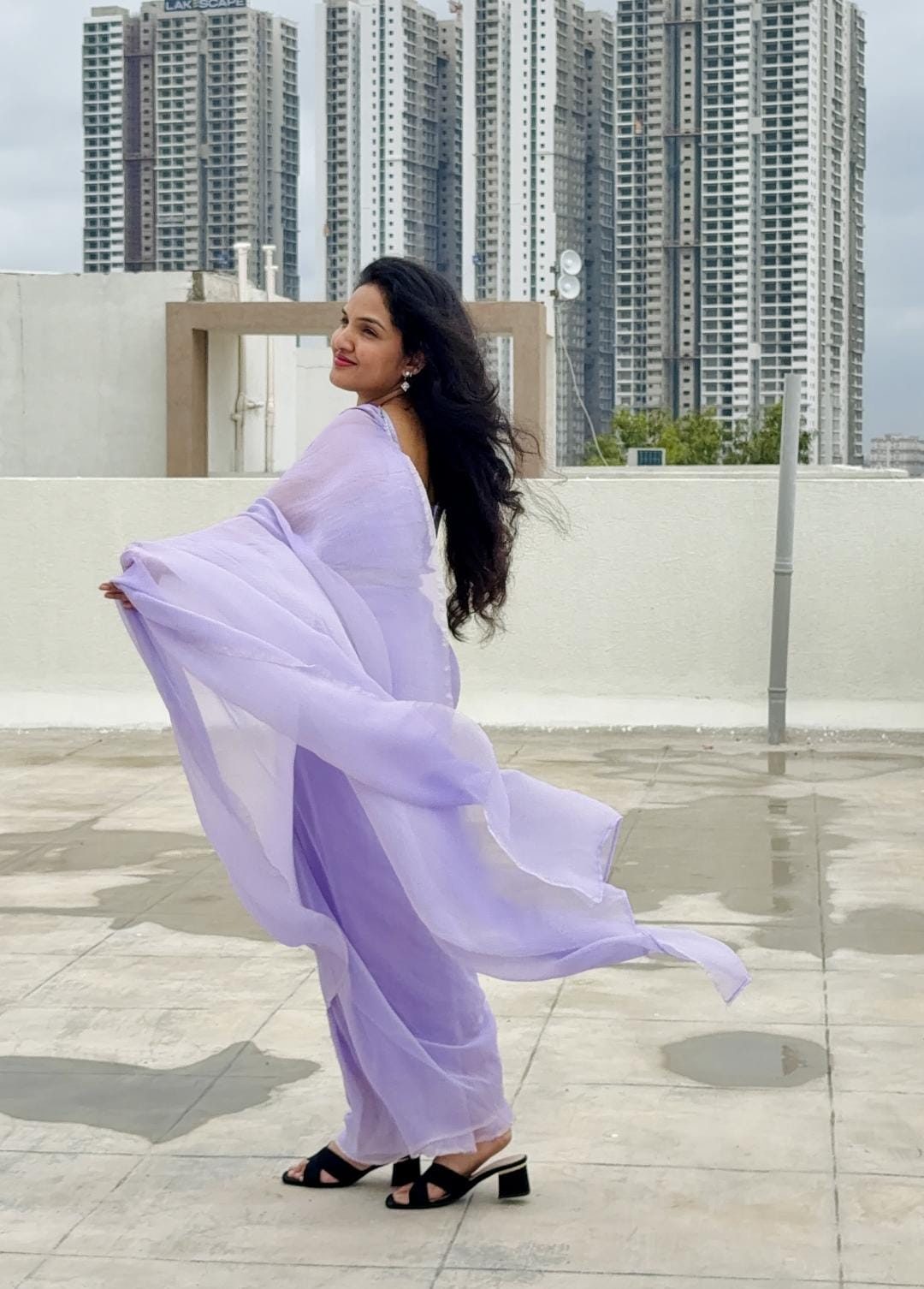 Lilac Afterglow Saree