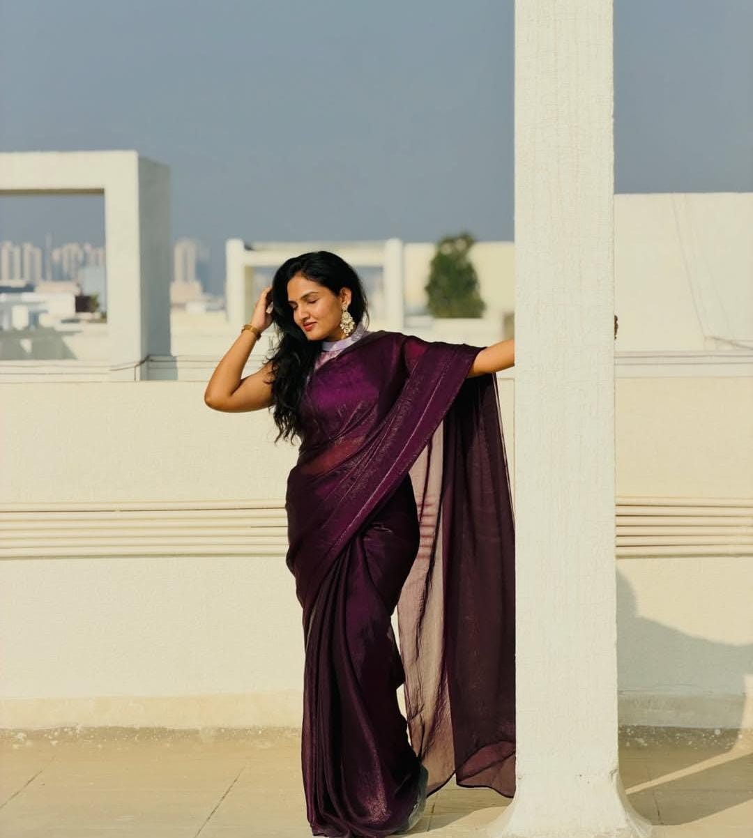 Lilac After Dark Saree
