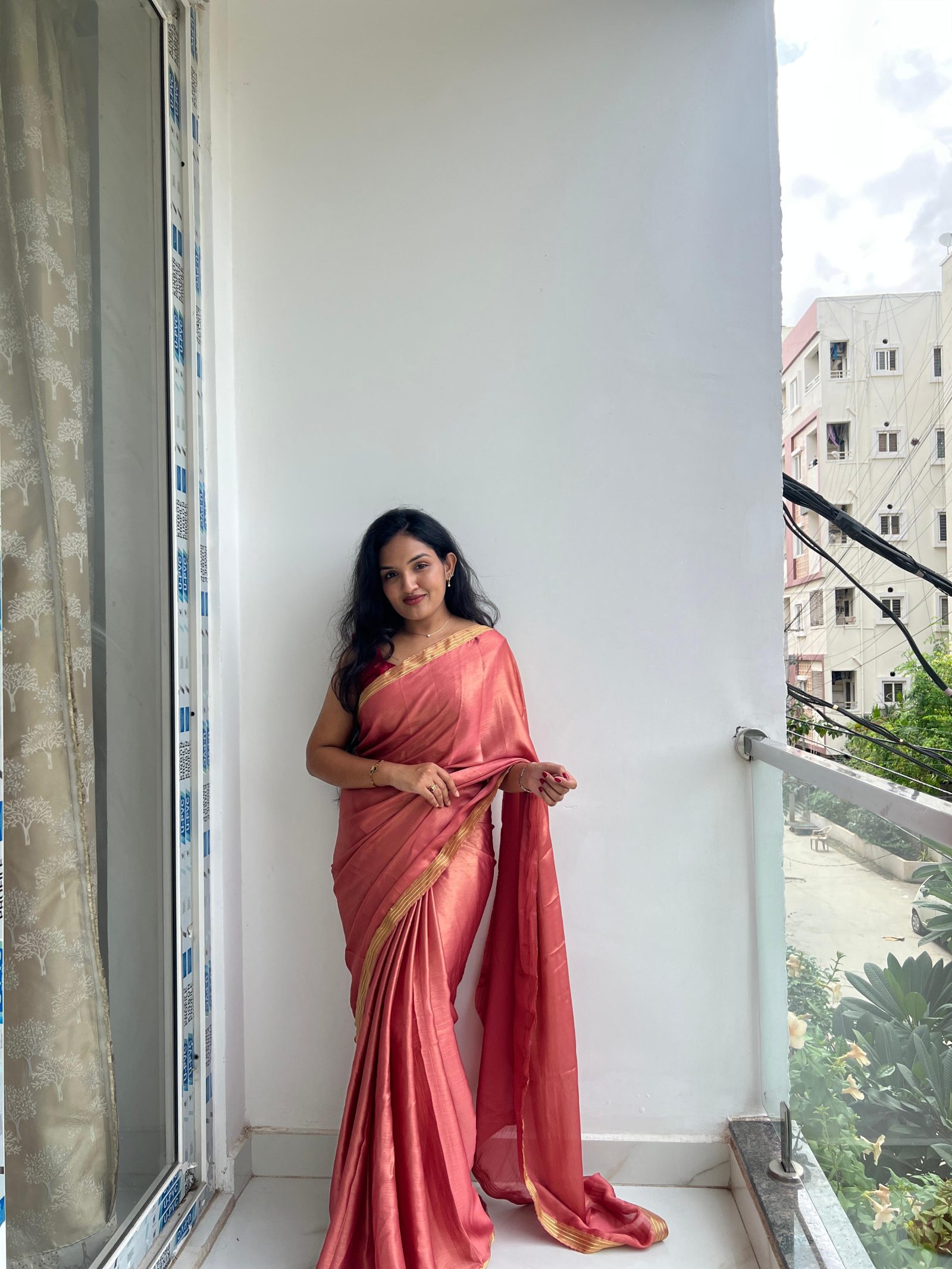 Rosewood Glow Saree