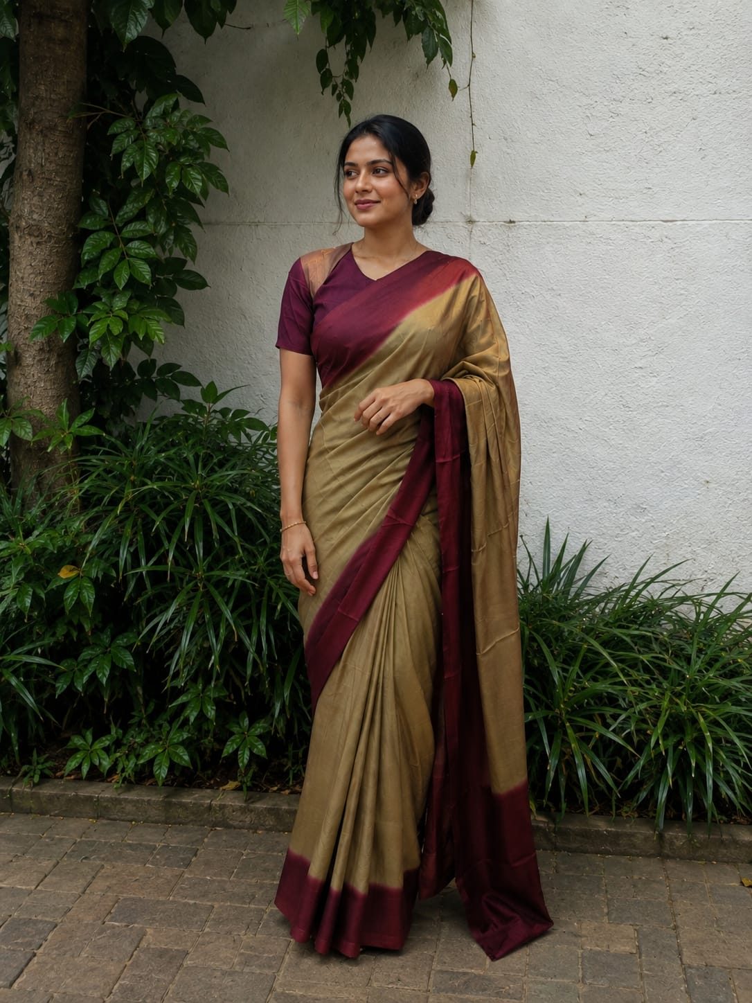 Maroon Chai Muse Saree