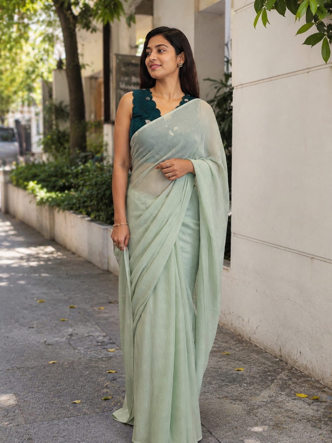 Mint Emerald Muse Saree