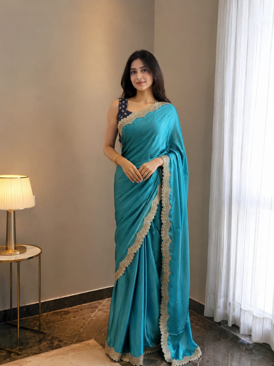 Sapphire Glow Saree