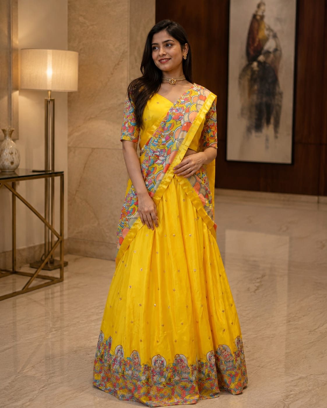 Sunshine Kalamkari Lehenga