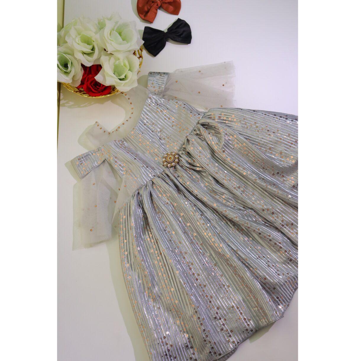 showcasing silver colour newborn dresses 0 3 months