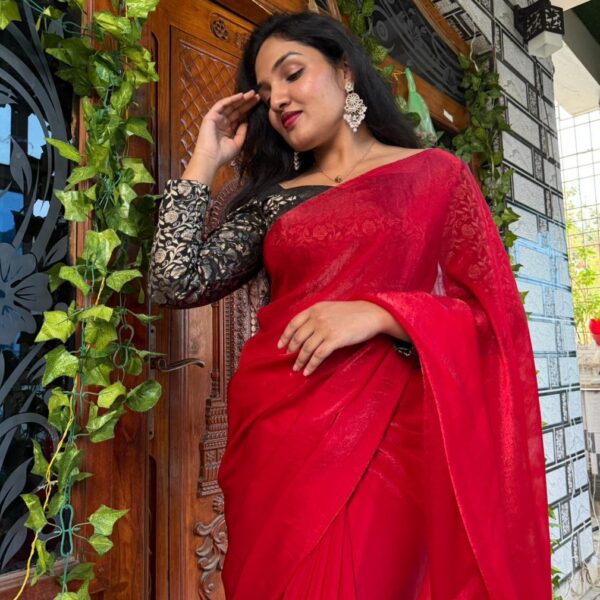 Rose Noir Space Silk Saree
