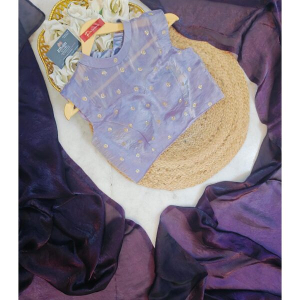 Viola- Designer Space Silk Saree in Violet with Pastel Lilac Blouse