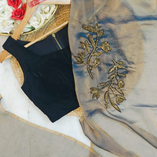 Midnight Aura Dual-Tone Shimmer Saree