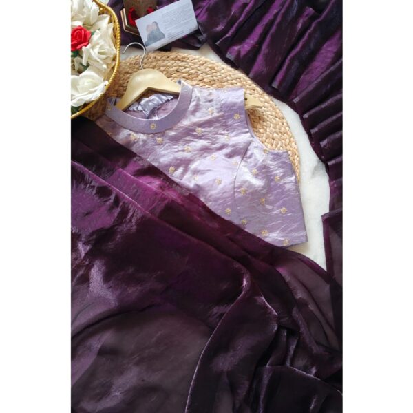 Viola- Designer Space Silk Saree in Violet with Pastel Lilac Blouse